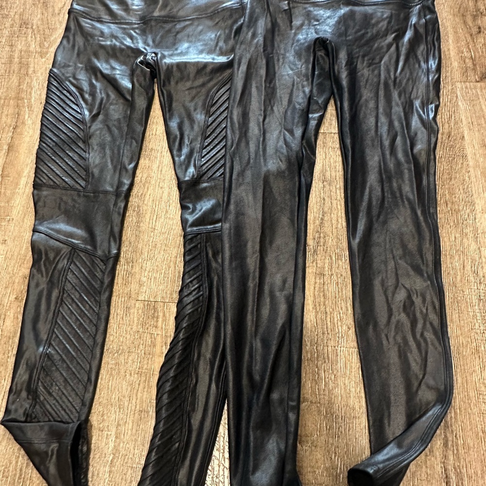 SPANX Black Faux Leather Leggings